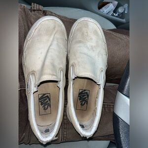 Vans White Slip On Sneakers